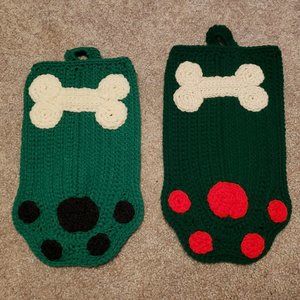 Crochet Paw Christmas Stockings